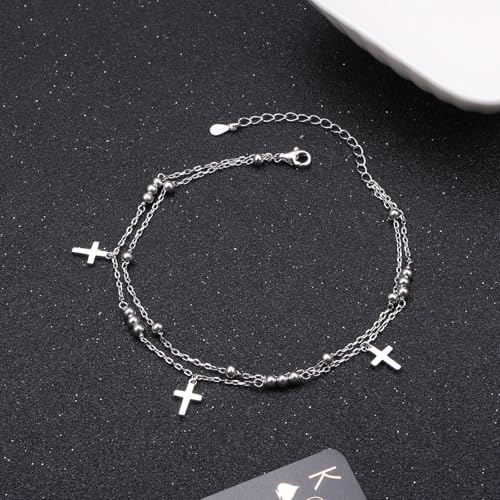 Anklet for Women S925 Sterling Silver Adjustable Foot Plus Ankle Bracelet - style: Anklet2