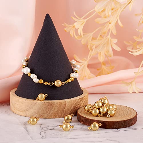 Craftdady 20 Sets 24K Gold Round Magnetic Clasps Magnet Converters Locking Clasps 14.5x8mm for Jewelry Bracelet Necklace Making Hole:1.6mm - color: Gold