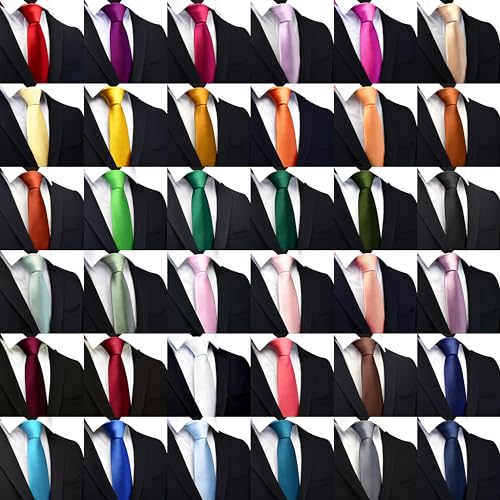 Branduce 3.15"（8cm） Mens Solid Satin Tie Pre-tied Adjustable Zipper Necktie for Business and Wedding - color: Light Dusty Rose