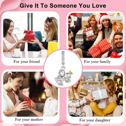925 Sterling Silver Charms fits Bracelets and Necklace Pendant Bead Charms Jewelry Gift for Women Family Friends - style: Married Couple Charm