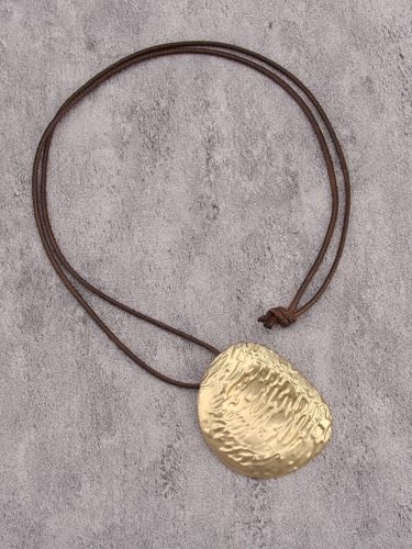 Boho Necklaces for Women Chunky Circle Necklace Bohemian Necklaces | Chunky Boho Necklace for Women Layered Boho Circle Leather Choker Necklace Long Vintage Necklaces Bohemian Jewlery Gifts - style: Big Hippie Necklace