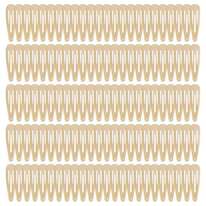 120 Pack Taupe 2 Inch Barrettes Women Metal Snap Hair Clips Accessories | Non - Slip Hairpins Barrettes for Kids Girls Teens - color: Taupe
