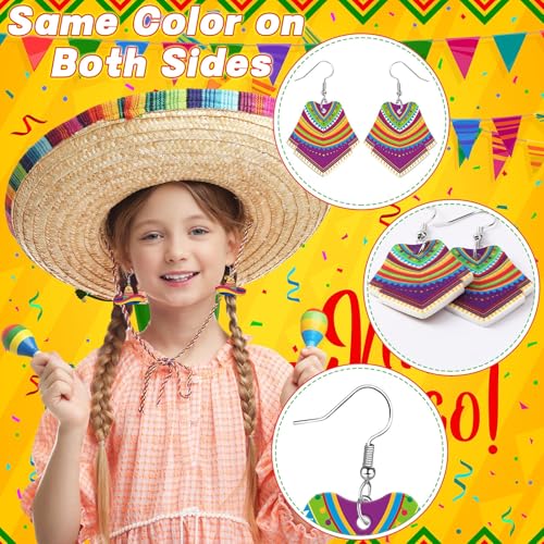 8Pair Cinco De Mayo Acrylic Earring for Women Mexican Fiesta Jewelry | Mexican Carnivals Dangle Earrings, Cinco De Mayo Jewelry Gifts Party Accessories, Lightweight Acrylic, Double Side - style: Cinco De Mayo Mexican