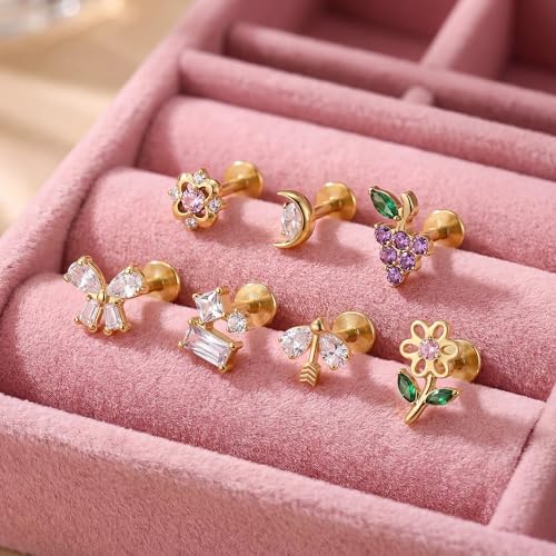 G23 Titanium Gold Filled 16G Cartilage Earring, 6mm 8mm - color: Arrow, Gold, size: 6MM