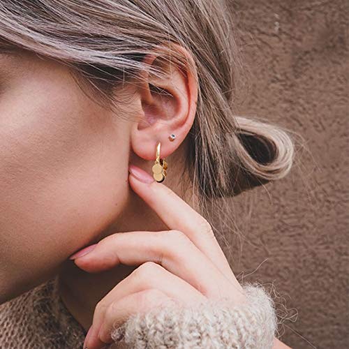 LOYATA Gold Huggie Hoop Earrings 14K Gold Plated Dainty Small Simple Hypoallergenic Jewelry Gift for Women - style: Wafer-1