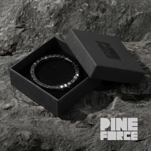 Tennis Bracelet for Men Women 5mm Cubic Zirconia Bracelet Gift | Hypoallergenic Stainless Steel Mens Bracelets, Black/Silver CZ Tennis Bracelet, Classic Bling Hip Hop Jewelry Gift 7.5/8.7in