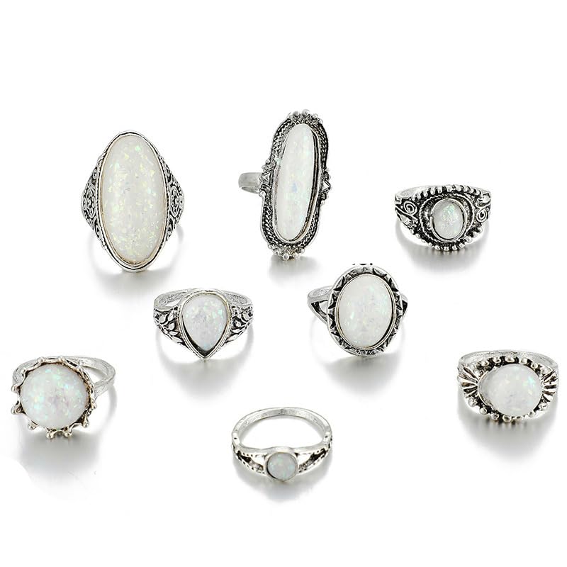 Chunky Stackable Rings Set For Women Open Adjustable Bold Thick Geometric Knuckle Rings Minimalist Statement Jewelry Gift - style: Style 5