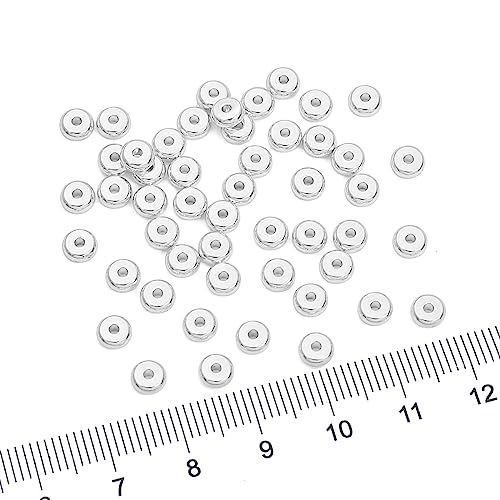 Silver Plated Roudelle Spacer Beads 5x2mm 50pcs for Jewelry Making Findings Non Tarnish - color: Silver, size: 5x2mm Roudelle