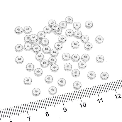 Silver Plated Roudelle Spacer Beads 5x2mm 50pcs for Jewelry Making Findings Non Tarnish - color: Silver, size: 5x2mm Roudelle