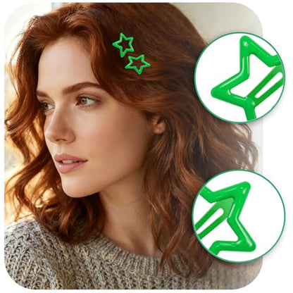 64 Pcs Metal Snap Hair Clips for Women,Small Snap Barrettes for Women Girls Thick Fine Hair (Green) - color: Green