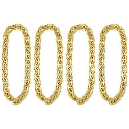 Passed colorfast test 39-inch Large Plastic Chain Necklace with Gift Box | 2/4 Pack with Gift Box,Gold Plastic Chain,Hip Hop Rapper Style, Fade Resistant,Detachable,for Parties, Awards,Prizes, Unisex - color: Gold-4pcs