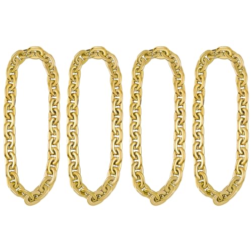 Passed colorfast test 39-inch Large Plastic Chain Necklace with Gift Box | 2/4 Pack with Gift Box,Gold Plastic Chain,Hip Hop Rapper Style, Fade Resistant,Detachable,for Parties, Awards,Prizes, Unisex - color: Gold-4pcs
