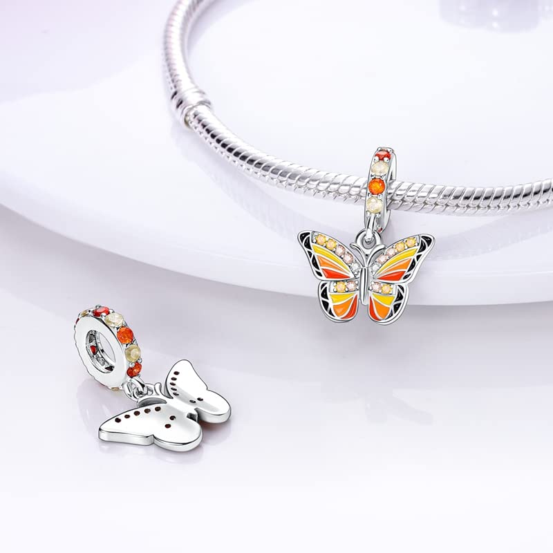 925 Sterling Silver Charms for Bracelets and Necklaces Beads Jewelry Charms for Women - color: Magical Butterfly Charm