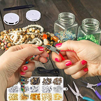 anezus Jewelry Repair Kit with Jewelry Pliers, Jewelry Making Tools, Beading String and Jewelry Making Supplies for Jewelry Repair, Jewelry Making and Beading
