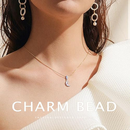 925 Sterling Silver Charms Bead for Bracelets Necklaces, Star Moon Crescent Sun Solar Pendent, Blue Ocean Starfish Shells Turtle Crab Starry Sea Cute Jewelry Birthday Gifts for Women Men - style: Crescent
