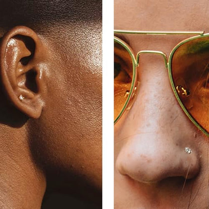 3 Pcs 14K Gold Filled Nose Studs 20G Stainless Steel Stud Nose Ring 2mm/2.5mm/3mm Round CZ L Bend Nose Stud Hypoallergenic Nose Piercing - color: gold mix I
