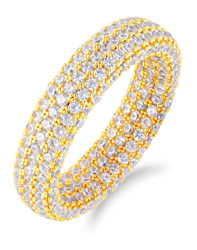 Bling Halo Stacking Ring for Men Women - 18k Gold Plated Stackable Cubic Zirconia Band - Created Diamond Iced Out Hip Hop Jewelry Gifts - color: Style B-Gold Plated, size: 9