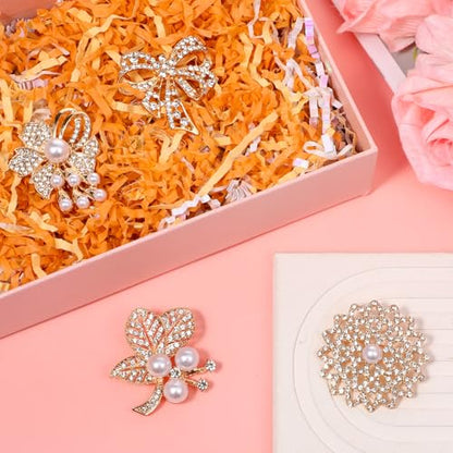 4pcs Brooches and Pins for Women, Flower Brooch, Crystal Pearl Brooch, for Women Fashion Accessories - style: bow
