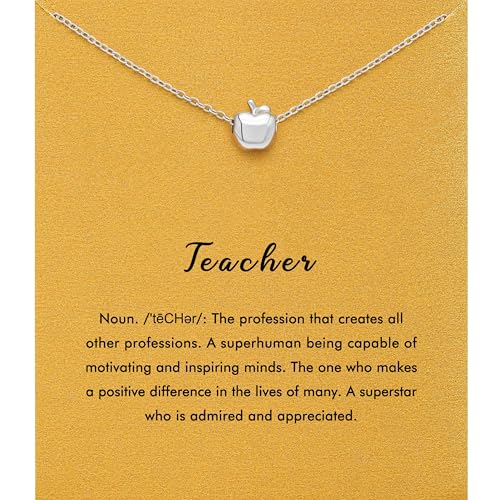 RZKING Silvery Necklace for Women, Gifts for Friend Mom Daughter Teacher - style: Apple