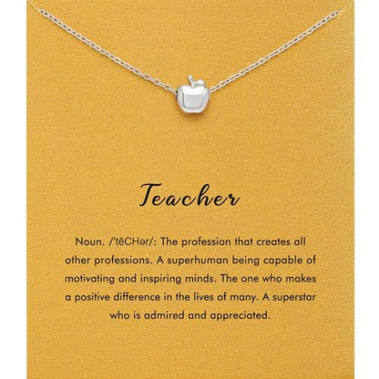 RZKING Silvery Necklace for Women, Gifts for Friend Mom Daughter Teacher - style: Apple