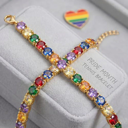 925 Sterling Silver Bracelets for Women Stack, Trendy Tennis Bangle Cuff Jewelry Set 14K Gold Plated, Adjustable Bracelet Set for Wrist Essentials, Women Fashion Watch Band Acecessories - style: SZ-TENNIS-rainbow4mm-gold