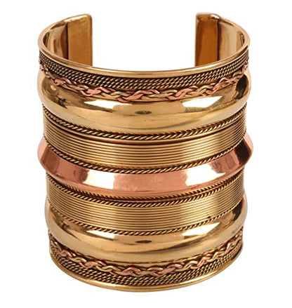 Touchstone Indian Bollywood Handcrafted Slip In Easy To Wear Stylish Wrist Enhancer Designer Broad Jewelry Cuff Bracelet For Women and Men. - style: Braided Wonder Woman