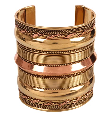Touchstone Indian Bollywood Handcrafted Slip In Easy To Wear Stylish Wrist Enhancer Designer Broad Jewelry Cuff Bracelet For Women and Men. - style: Braided Wonder Woman