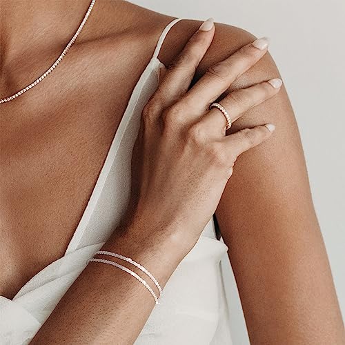 Freekiss Gold Stack Bracelets for Women | Dainty Thin Bracelet Set Trendy 14K Gold Plated Waterproof Bracelets for Women - style: BRACELET-Single clasp sparkle glitter-SL