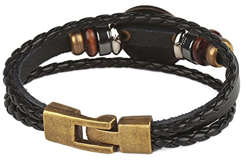 Punk Alloy Leather Bracelet for Constellation Braided Rope Bracelet Bangle - style: Libra