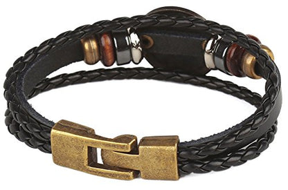 Punk Alloy Leather Bracelet for Constellation Braided Rope Bracelet Bangle - style: Libra