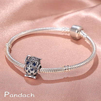 Pandach 925 Sterling Silver Charms Beads for Bracelets and Necklaces Butterfly and Headphones Pendants Clover Charms Jewelry Gift for Women - style: owl Bead Charm