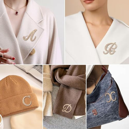 A-Z Initial 26 Letter Brooch Pins, Gold Faux Pearl Alphabet Badges Breastpin for Hat Bag Dress Coat Suit Accessory, Elegant Name Personalized Gifts for Women Men - color: I