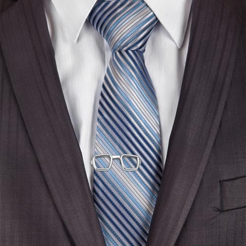 HAWSON Various Tie Clips for Men Unique, Funny Novelty Mens Tie Bar, Personalized Tie Pins for Men, Theme Wedding Party Gifts - style: Reading Glasses