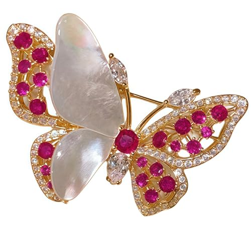 SYWDUDUCLT Fashion Elegant Brooches for Women Brooch, Suitable For Party And Daily Wear On Many Occasions - style: RedButterfly