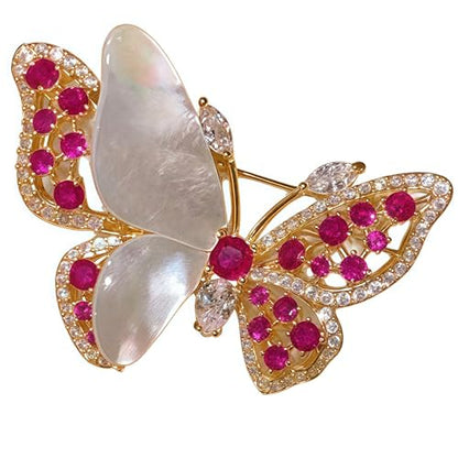 SYWDUDUCLT Fashion Elegant Brooches for Women Brooch, Suitable For Party And Daily Wear On Many Occasions - style: RedButterfly