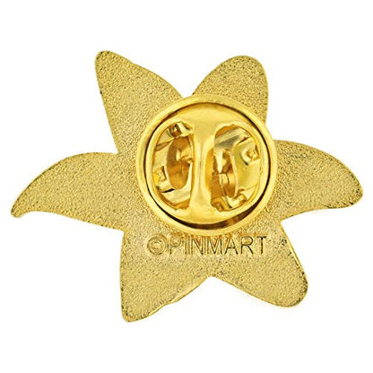 PinMart Flower Trendy Enamel Lapel Pin - color: Orange Tiger Lily, size: 5 Pack
