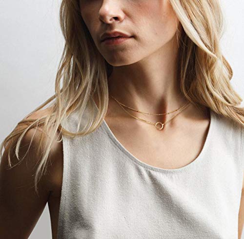Layered Heart Necklace Pendant Handmade 18k Gold Plated Dainty Gold Choker Arrow Bar Layering Long Necklace for Everyday Office Events & Casual Styling