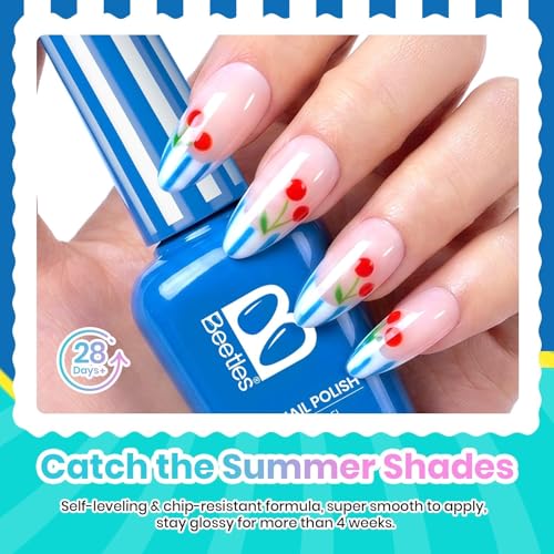 Beetles Neon Gel Nail Polish, Sunstripe, 6 Colors Gel Nail Polish Set | Summer Voyage Collection, Color-Matched Bottle Design, Soak Off UV LED, Long-Lasting Nails Art for Home DIY & Holiday - color: 0-Sunstripe