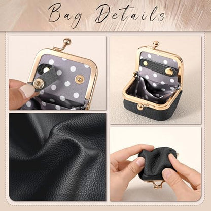 Zivyes Mini Jewelry Box Travel Small Coin Purse Organizer Case Genuine Leather Tiny Size (Black1) - color: Black1-Tiny