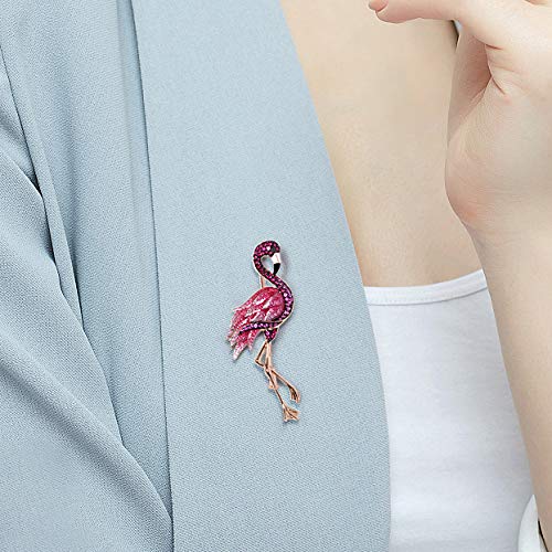 Santuzza 925 Sterling Silver Enamel Brooch Pin for Women - color: [B]Flamingo