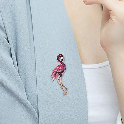 Santuzza 925 Sterling Silver Enamel Brooch Pin for Women - color: [B]Flamingo