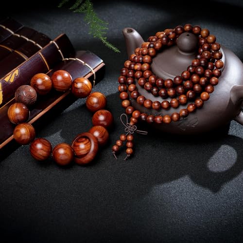 Natural Wooden Bracelet Adult Spring Bracelet Bead Dia. 0.8 inch 12 Beads 1pc - style: 1Beadwithanimal