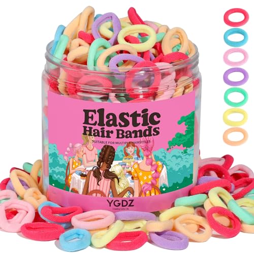 YGDZ Baby Hair Ties, 300pcs Elastic Toddler Hair Ties for Little Girls Kids, Small Mini Hair Bands Soft Ponytail Holders Hair Accessories, Multicolor - color: bright color