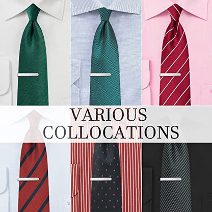 2.2/2.5 Inch Tie Clips for Men in Gift Box, Tie Bar Clip Set for Mens Regular Tie or Traditional Tie, Birthday Anniversary Christmas Gift - size: 2.2 Inch, style: 4PCS-Silver Brushed