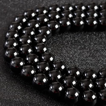 100pcs 6mm Black Agate Beads Natural Gemstone Beads Round Loose Beads for Crafting and Jewelry Making - color: Black Agate, size: 6mm