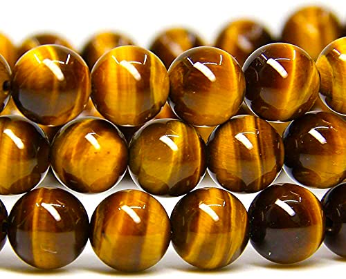 Angelstones Gemstones 8mm Round Beads Healing Crystal Bracelet for women | Natural Gemstone, Handmade Gifts for Women, Healing Crystal Round Beaded Stretch Bracelets, Unisex Jewelry for Women and Men - color: Golden Tiger Eye