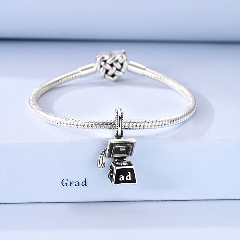 925 Sterling Silver Charms for Bracelets and Necklaces Beads Jewelry Charms for Women - color: Openable Graduation Cap Charm