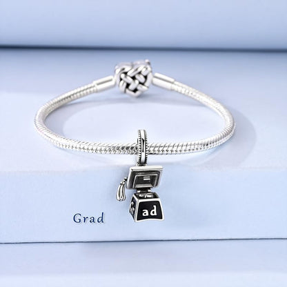 925 Sterling Silver Charms for Bracelets and Necklaces Beads Jewelry Charms for Women - color: Openable Graduation Cap Charm