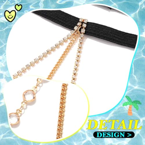Rhinestone Thigh Chain Beaded Thigh Jewelry for Women - color: Glod