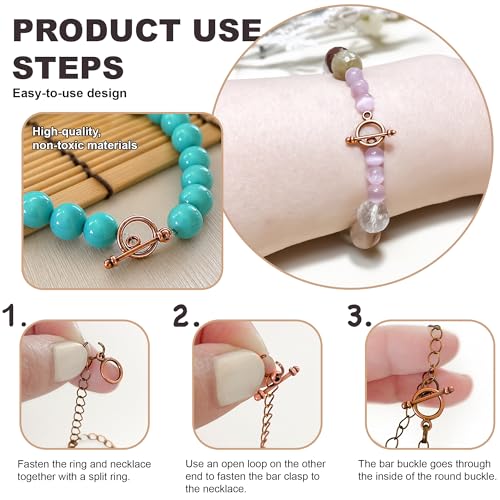 Heather's cf Toggle Jewelry Clasps – Durable Quality, Antique Plain Copper Finish Toggle Clasps & Closures for Necklace, Bracelet & Charms – Ideal for DIY, & Jewelry Making – Small (Set of 130) - color: Copper small